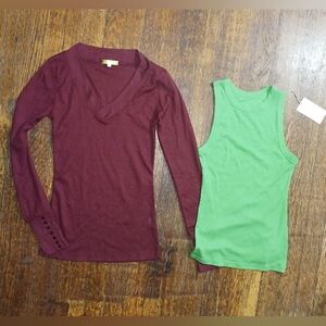 New Sz Small Shirt Lot, Tank & Long Thermal